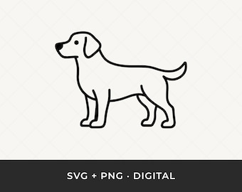Labrador SVG: Standing Dog Outline Cut File for Cricut