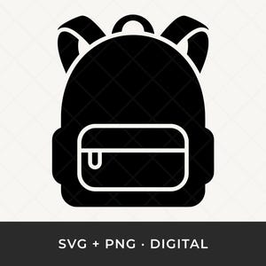 Backpack SVG: School Bag Clipart, Travel Rucksack Template Cut File for Cricut