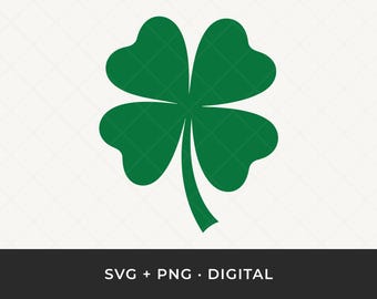 Trèfle SVG : trèfle porte-bonheur à quatre feuilles, fichier découpé pour la Saint-Patrick