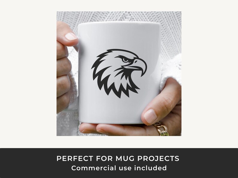 Bald Eagle Head SVG: Patriotic Outline Clipart, Laser Cut File image 3