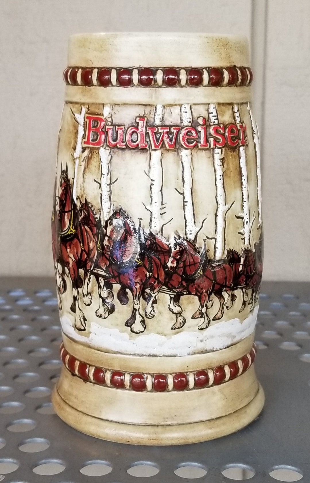1981 Budweiser Holiday Stein, CS50 - Etsy