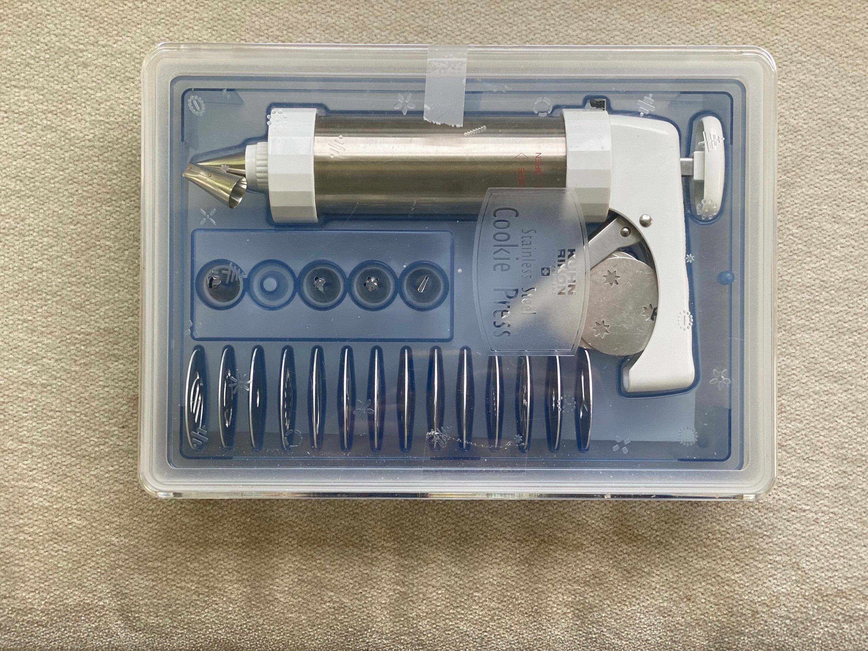 Kuhn Rikon Stainless Steel Cookie Press W/ Container Etsy