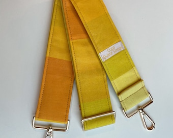Purse strap | Sunny Yellow Stripes bag strap | Padded Adjustable Comfortable Crossbody Purse Laptop Strap | Guitar Strap for Purse