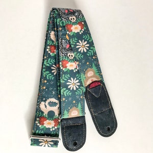 Vegan Guitar Strap |  Mythical creatures Guitar Strap | Handmade  Adjustable Comfortable Lightweight Guitar Strap | Instrument strap