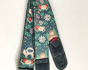 Vegan Guitar Strap |  Mythical creatures Guitar Strap | Handmade  Adjustable Comfortable Lightweight Guitar Strap | Instrument strap