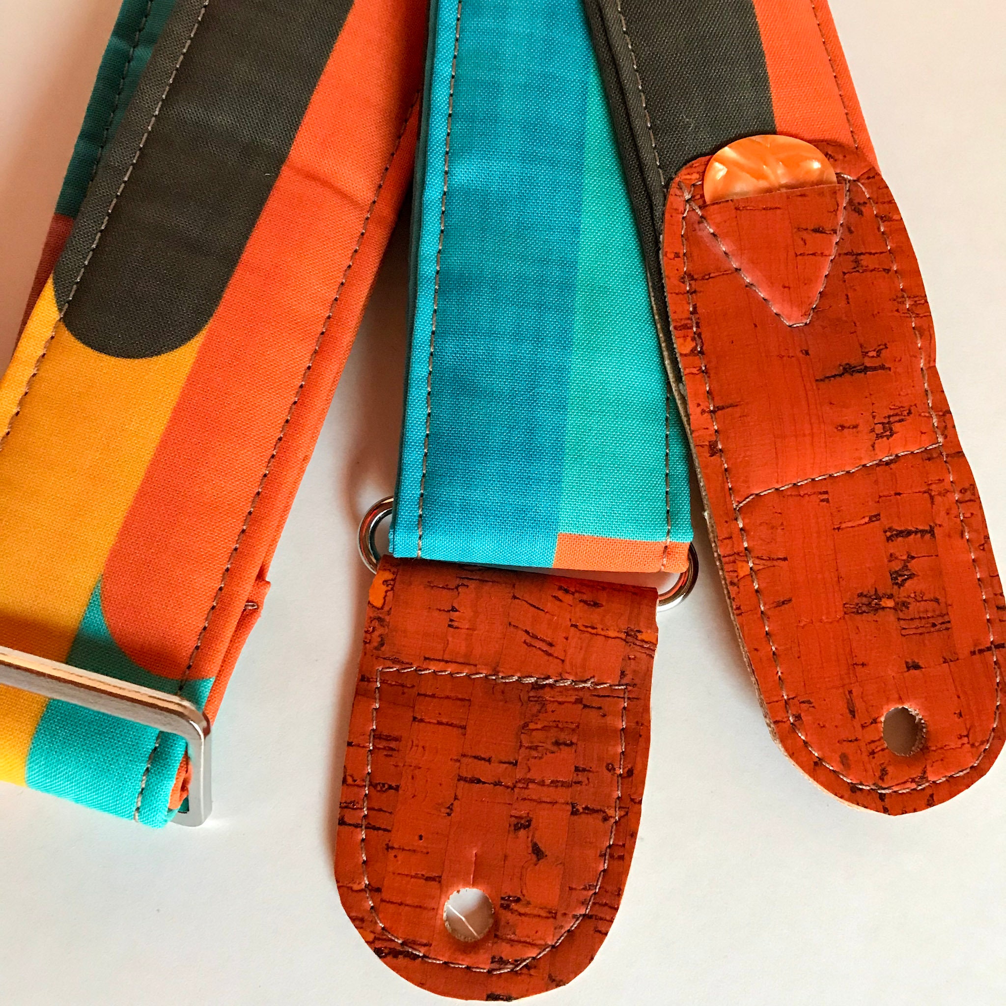 Vegan Guitar Strap Colorful Mod Guitar Strap Handmade Etsy