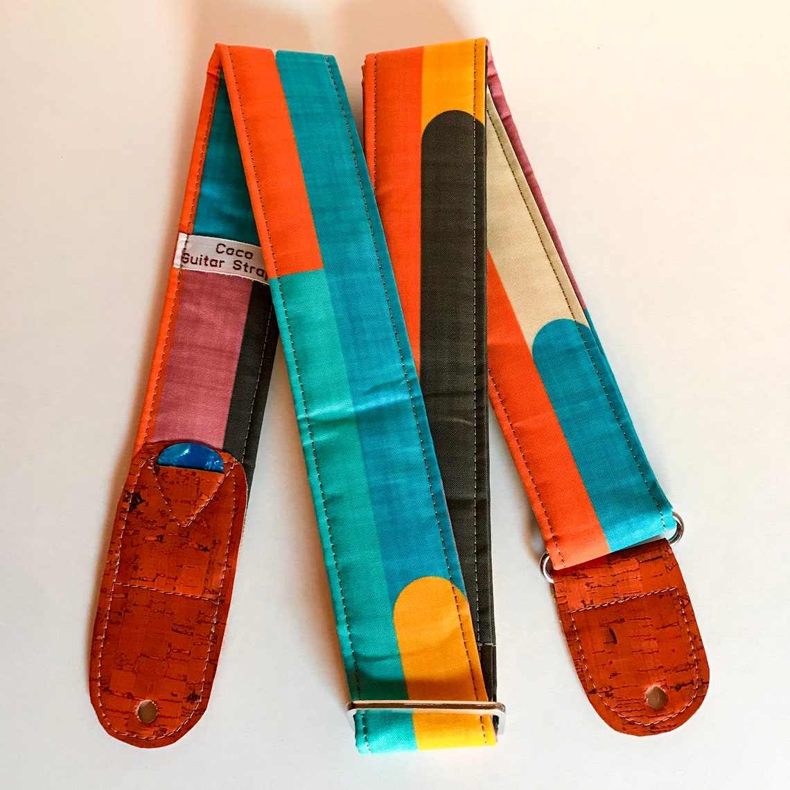 Vegan Guitar Strap Colorful Mod Guitar Strap Handmade Etsy