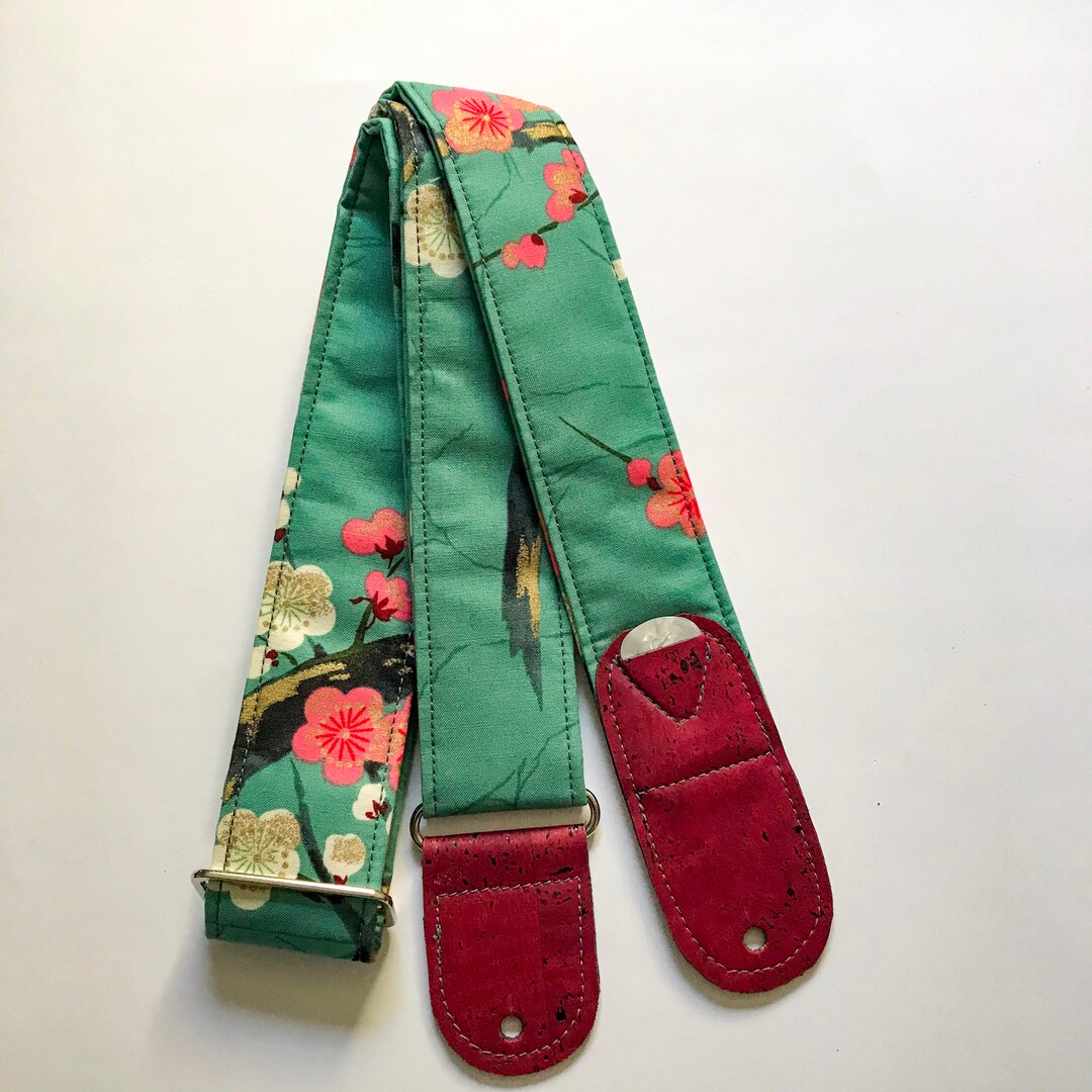Vegan Guitar Strap floral Blossoms Guitar Strap Handmade Etsy