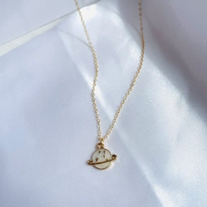 Saturn Necklace | Celestial | Space | Jewellery | UK | Gifts for Friend | Gold | Space Lover Gift | Dainty Small Cute | Planet Pendant