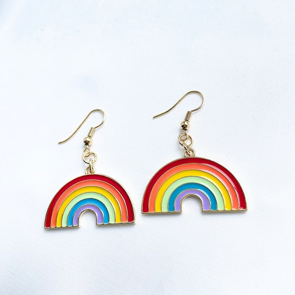 Rainbow Earrings | Pride Month | Colourful | Gifts for Friends | Gifts for Teachers | LGBTQ | Festival Party Cute | Hook or Clip on