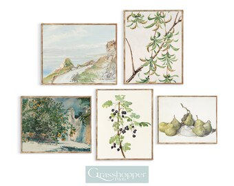 Vintage Rustic Gallery Wall Set, French Country Kitchen Prints, Botanical Decor, PRINTABLE Wall Art, DIGITAL DOWNLOAD