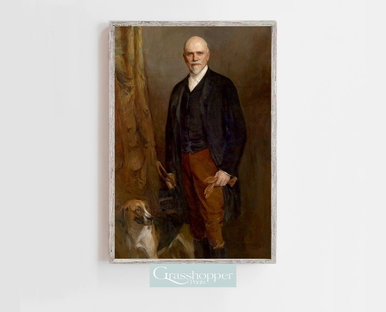 Antique Portrait Painting Vintage Printable Art Aristocrat Wall Decor #2105 Rustic Gentleman Portrait