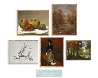 Autumn Prints Gallery Set, Vintage Landscape Paintings, Printable Fall Decor, DIGITAL DOWNLOAD