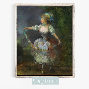 Rococo Portrait Woman, 1700's Painting, Vintage French Court Art, PRINTABLE Wall Decor, DIGITAL DOWNLOAD