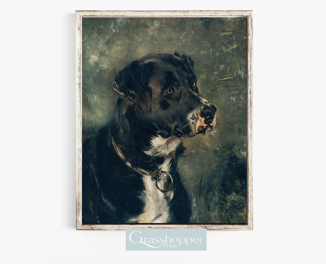 Vintage Dog Print, Antique Dog Painting, Animal Wall Art, PRINTABLE ...