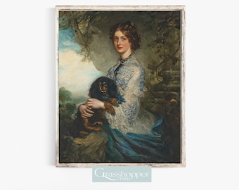 Vintage Portrait Woman, Antique Oil Painting, PRINTABLE Wall Art, DIGITAL DOWNLOAD