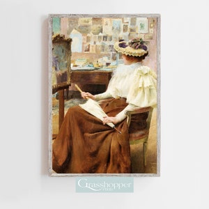Portrait victorien vintage, peinture à l'huile de femme, art mural imprimable, téléchargement numérique