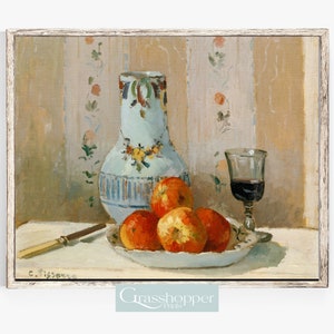 Kitchen Interior Painting, Vintage Fruit Print, Apple Still Life, PRINTABLE Wall Art, Digital DOWNLOAD