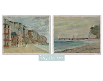 Coastal Landscape Paintings, French Country Normandy Prints, PRINTABLE Gallery Wall Art Set, DIGITAL DOWNLOAD