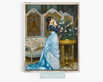 Vintage Victorian Portrait, Oil Painting of Woman, PRINTABLE Wall Art, DIGITAL DOWNLOAD