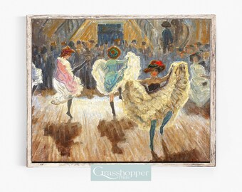 Vintage Showgirls Painting, Cabaret Dancers Print, Paris Night Life Artwork, PRINTABLE Decor, Digital DOWNLOAD
