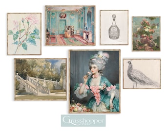 Bridgerton Inspired Prints, Queen Charlotte Painting, Regency Era, Maximalist Decor, PRINTABLE Wall Art Gallery Set, DIGITAL DOWNLOAD