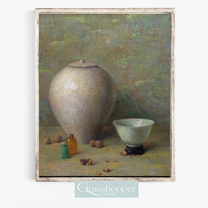 Vintage Still Life Painting, Art Deco Wall Art, Minimalist Artwork, PRINTABLE Decor, Digital DOWNLOAD
