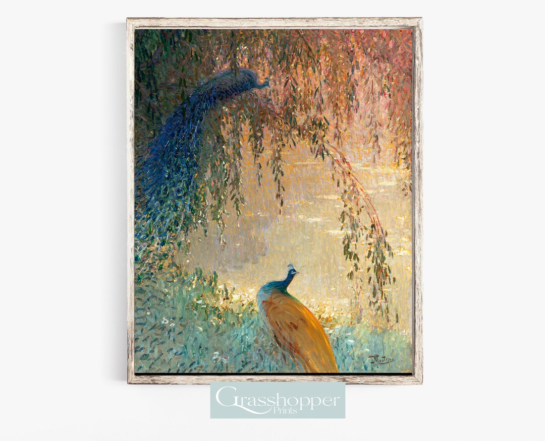 Antique Peacock Print, Vintage Bird Painting, PRINTABLE Wall Art ...