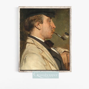 Vintage Portrait Print, Antique Gentleman Painting, PRINTABLE Wall Art, DIGITAL DOWNLOAD