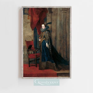 Vintage Woman Oil Painting, Antique Elizabethan Era Portrait, PRINTABLE Wall Decor, DIGITAL DOWNLOAD