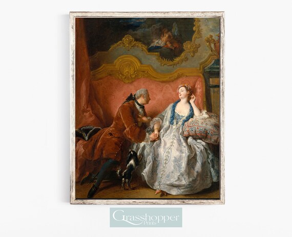 Rococo Couple Art, Classic Romantic Artwork, Vintage Courting Painting, PRINTABLE Decor, Digital DOWNLOAD