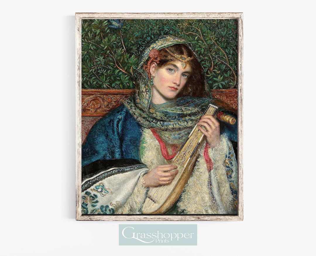 Pre-raphaelite Portrait, English Woman Painting, Vintage Music Decor ...