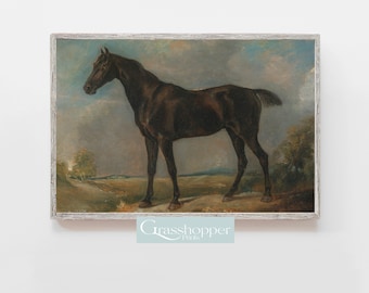 Vintage Horse Print, Antique Animal Oil Painting, Printable Wall Art, Digital DOWNLOAD