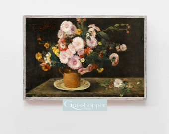 Vintage Floral Still Life Print, Flower Oil Painting, PRINTABLE Wall Art, Digital DOWNLOAD