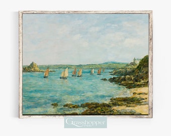 Vintage Fishing Boat Print, Antique Nautical Wall Art, PRINTABLE Coastal Decor, DIGITAL DOWNLOAD