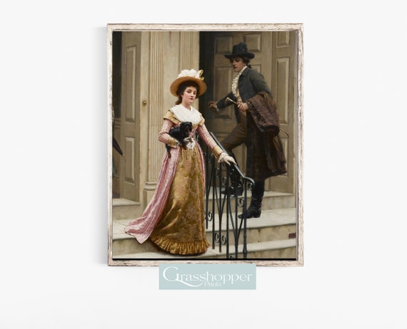 Regency Fashion Print, Woman Portrait Painting, Georgian Era Decor, Bridgerton Inspiration, PRINTABLE Decor, Digital DOWNLOAD