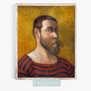Vintage Bearded Man Portrait Print: Eclectic Wall Art (Digital Download)