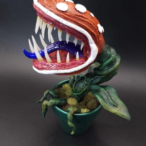 食虫植物、ハエトリグサ、モンスタープラント、不気味なOOAK彫刻、装飾品、置物