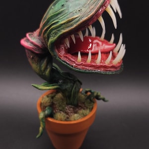食虫植物、ハエトリグサ、モンスタープラント、不気味なOOAK彫刻、装飾品、置物