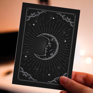 Biglietto d'auguri dei tarocchi della luna semplice