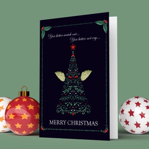 Arbre de Noël Gremlins / Carte recyclée / Gremlins / Années 80