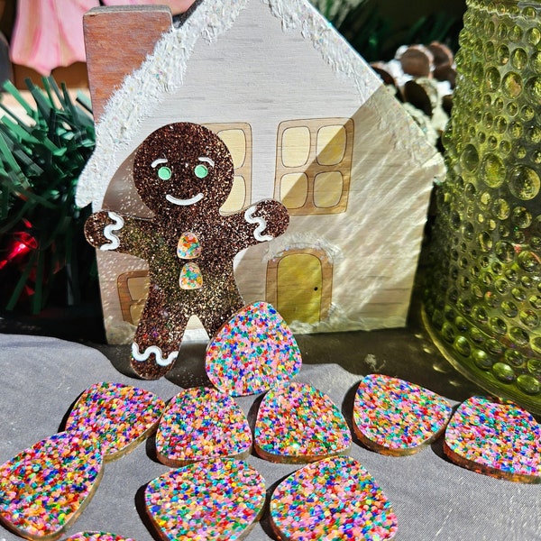 Gingerbread Man Ten Frame Sensory Play Set with Gumdrop Counters, Math Counters, Math Manipulatives | Loose Parts