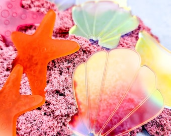 Loose Parts Play - Seashells and Starfish - for Small World Play - Set of 9