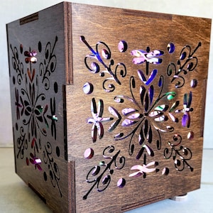 Dragonfly Wooden Shadow Box: Zen Night Light Table Decor