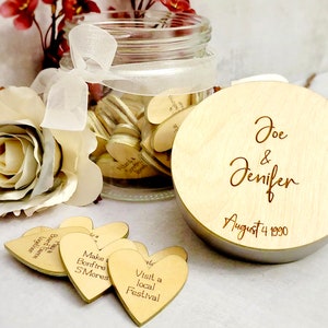 Personalized Date Night Jar with Night Out Idea Tokens | Anniversary Valentine&#39;s Wedding or Couples Gift