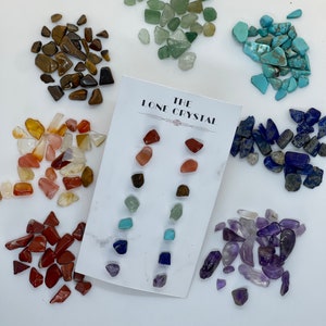 CHAKRA Healing Crystal Studs Hypoallergenic Polished Gemstone Earrings third hole earring