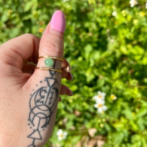 Green Aventurine Flipped Wire Wrapped Ring | Handmade Jewelry | Tarnish Resistant | Sterling Silver | 14k Gold | Anxiety Ring