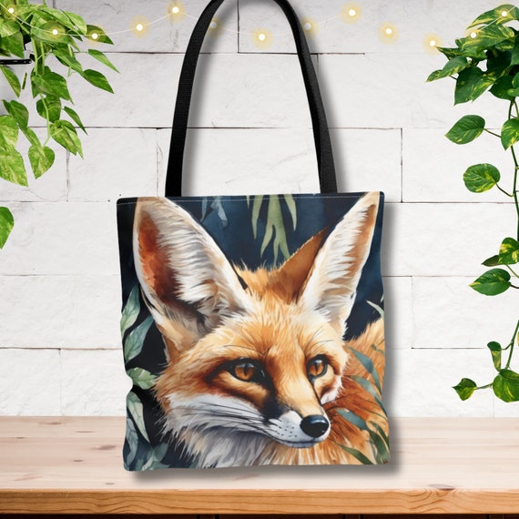 トートバッグ Fennec HEART STRING BAG PINK FNFBP01PIF Fennec Fox Tote Bag, Unique Gift for Nature and Animal