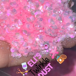 Light Pink Iridescent Glitter for Nails, Resin, Tumblers, Slime & Crafts | Fine Loose Polyester Glitter |Hair Glitter Gel  “PINKY PROMISE ”