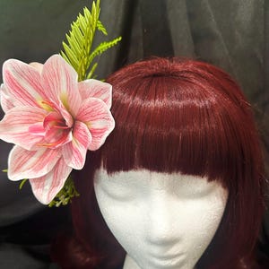 Extra Large Pink Floral Hair Clip: Tropical Orchid, Tiki Pin Up Style